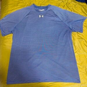 Blue and white striped Under armor heatgear T-Shirt